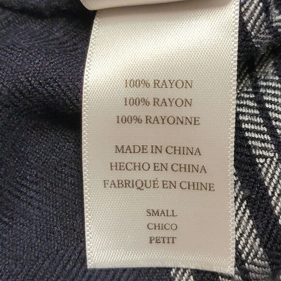 Rails Plaid Navy Blue White High Low Long Sleeve Button Down Shirtdress Size S - Picture 14 of 16